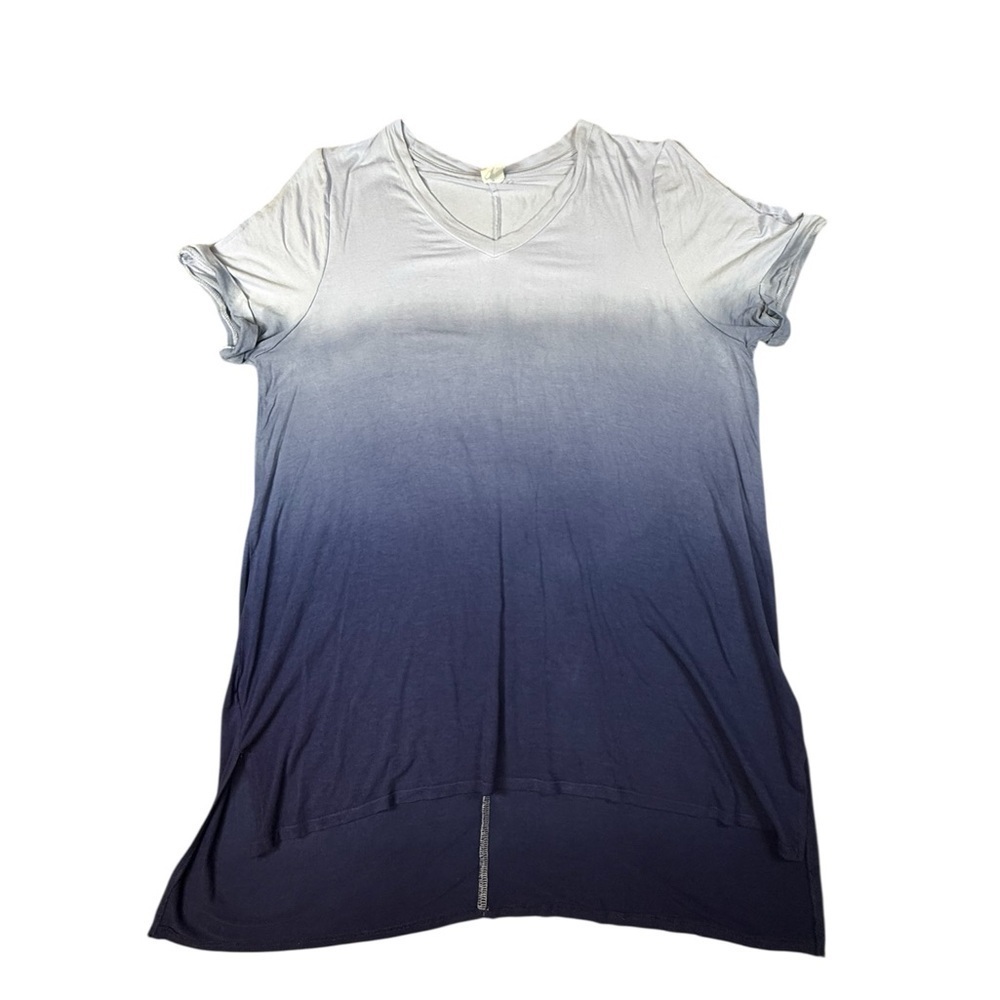 Lane Bryant LIVI Athletic Workout Blue Ombre Cold Shoulder Knit Top 14/16